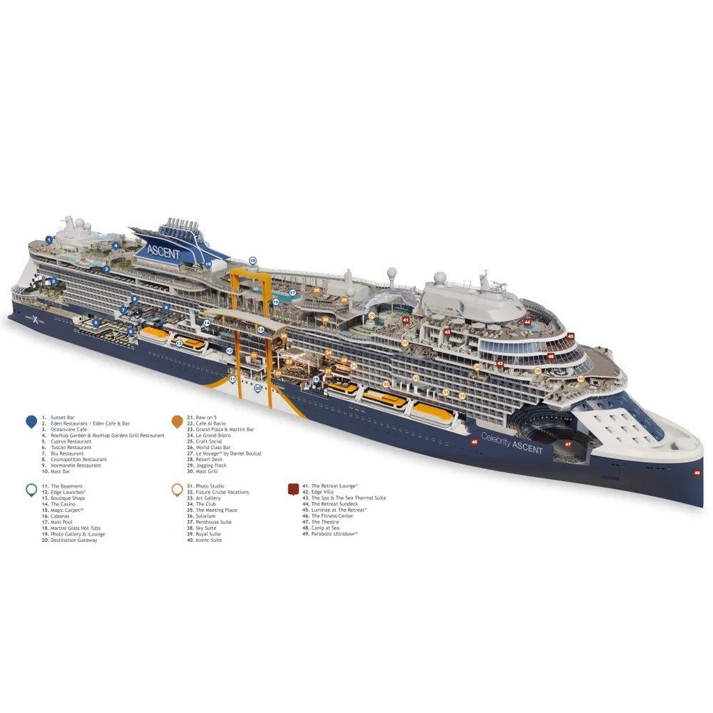 American Celebrity Ascent (Edge-Class) Cruise Ship 36 Inches Model