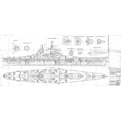 French Jean Bart (Richelieu-Class) Battleship 36 Inches Model