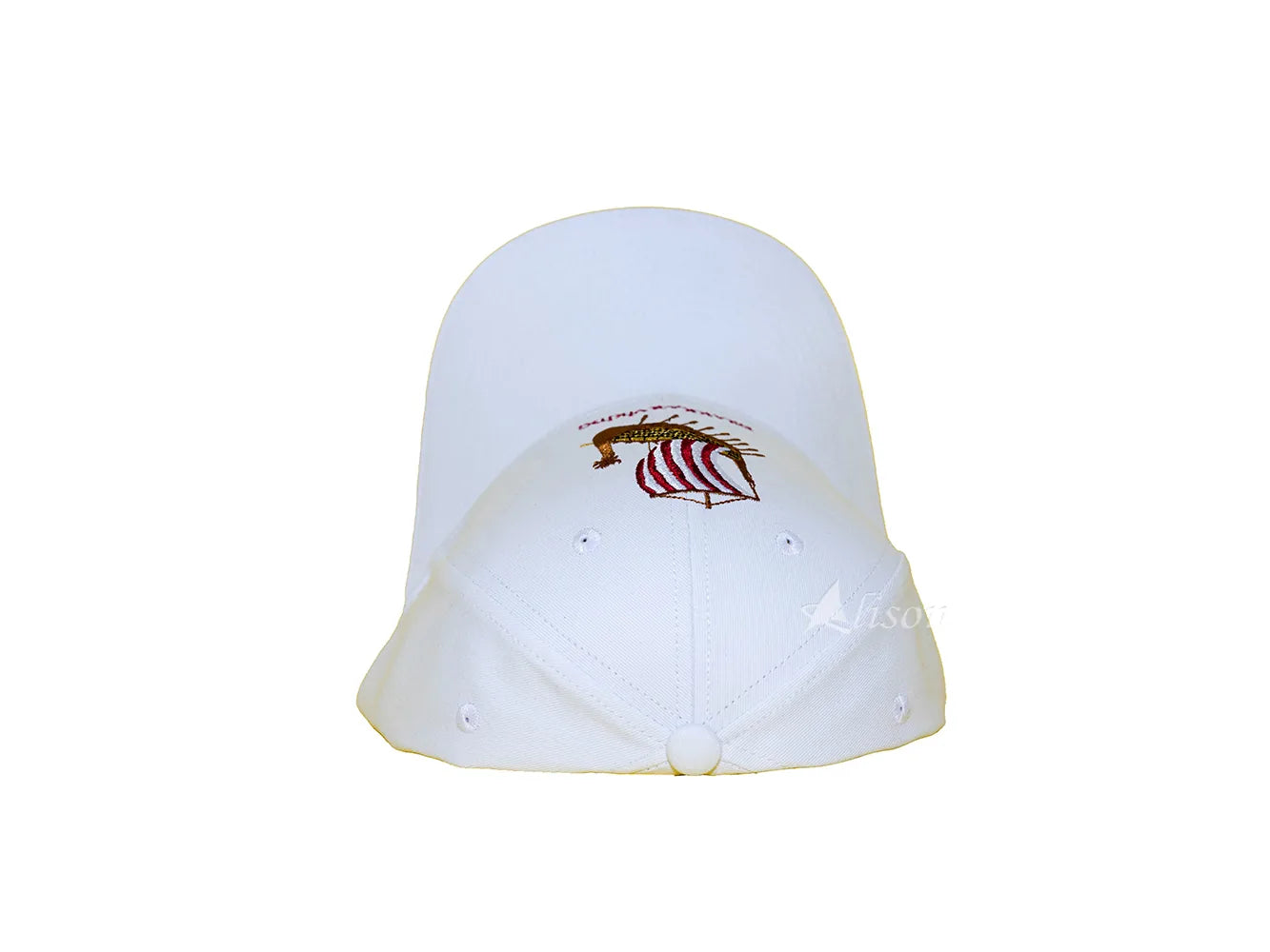 Drakkar Viking Embroidered Cap in White by Alison Nautical