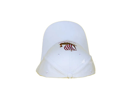 Drakkar Viking Embroidered Cap in White by Alison Nautical