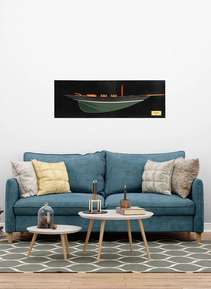 Pen Duick Half-Hull Scaled Model Boat Yacht Handmade