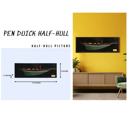 Pen Duick Half-Hull Scaled Model Boat Yacht Handmade