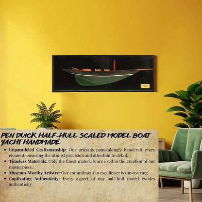 Pen Duick Half-Hull Scaled Model Boat Yacht Handmade