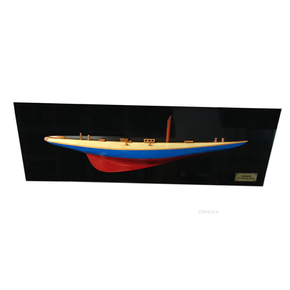 Rainbow Half-Hull Scaled Model Boat Yacht Handmade
