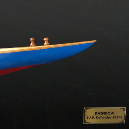Rainbow Half-Hull Scaled Model Boat Yacht Handmade
