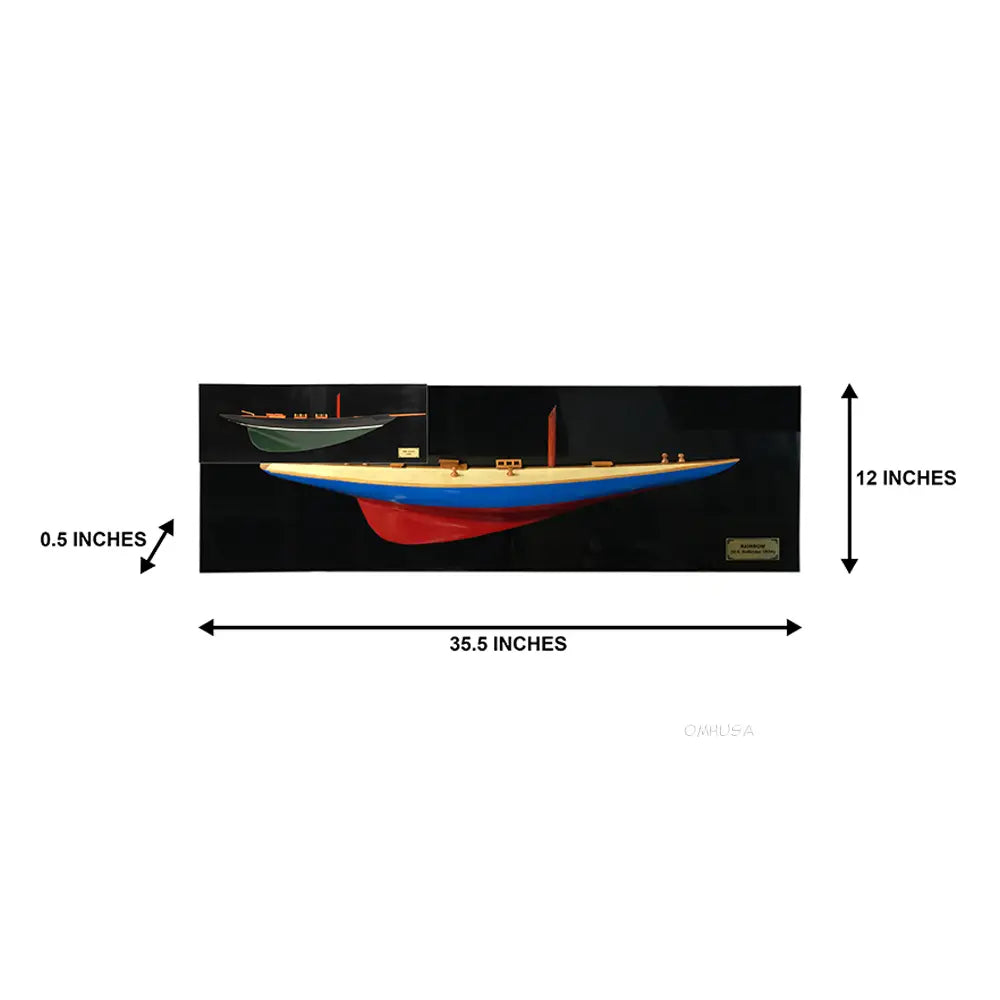 Rainbow Half-Hull Scaled Model Boat Yacht Handmade
