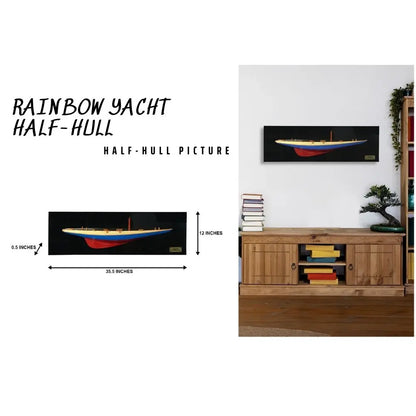 Rainbow Half-Hull Scaled Model Boat Yacht Handmade