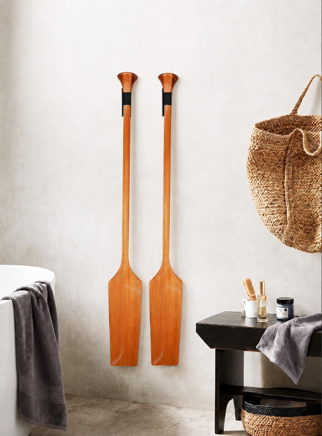 K008 - Wooden Canoe Paddle Set of 2