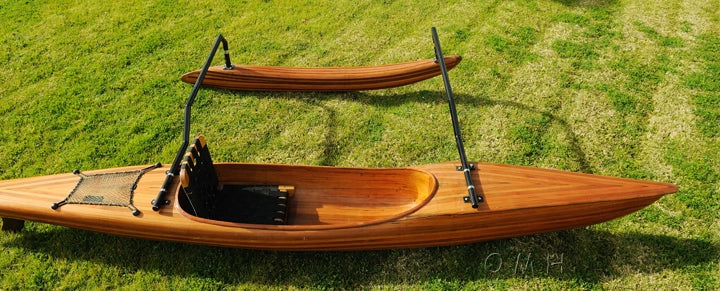 Polynesian Hawaiian Outrigger Wooden Kayak