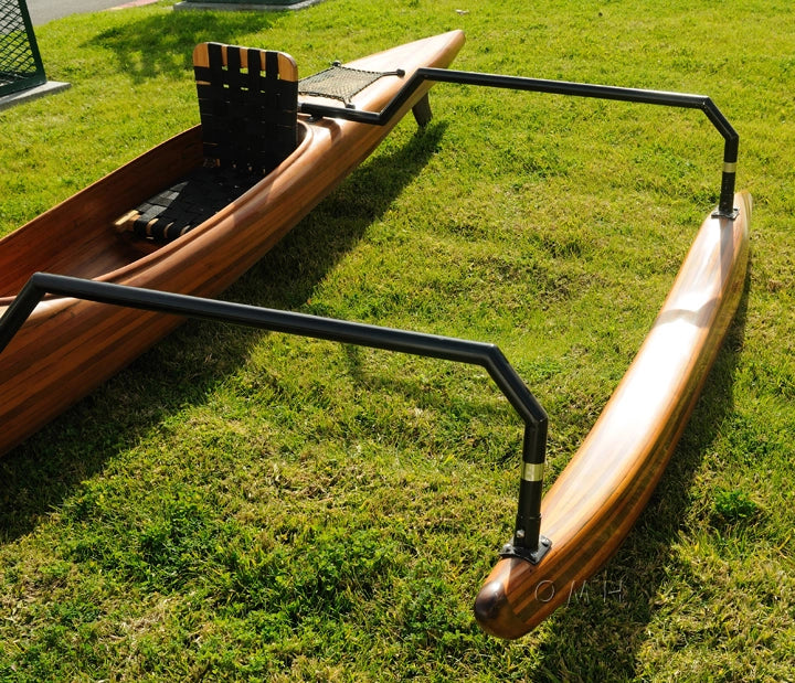 Polynesian Hawaiian Outrigger Wooden Kayak