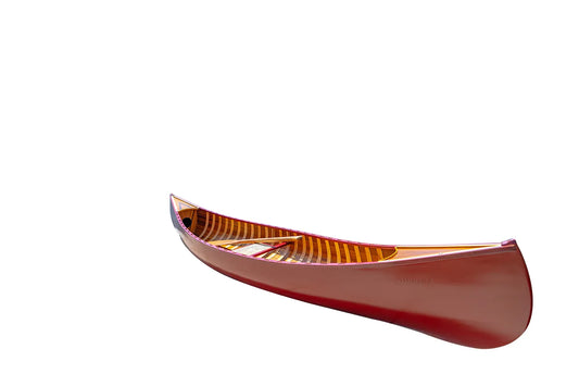 Red Wooden Canoe 10ft With Ribs Curved Bow