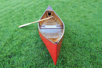 Red Wooden Canoe 10ft With Ribs Curved Bow
