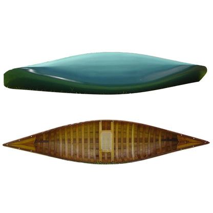 Green Canoe with Ribs Curved Bow