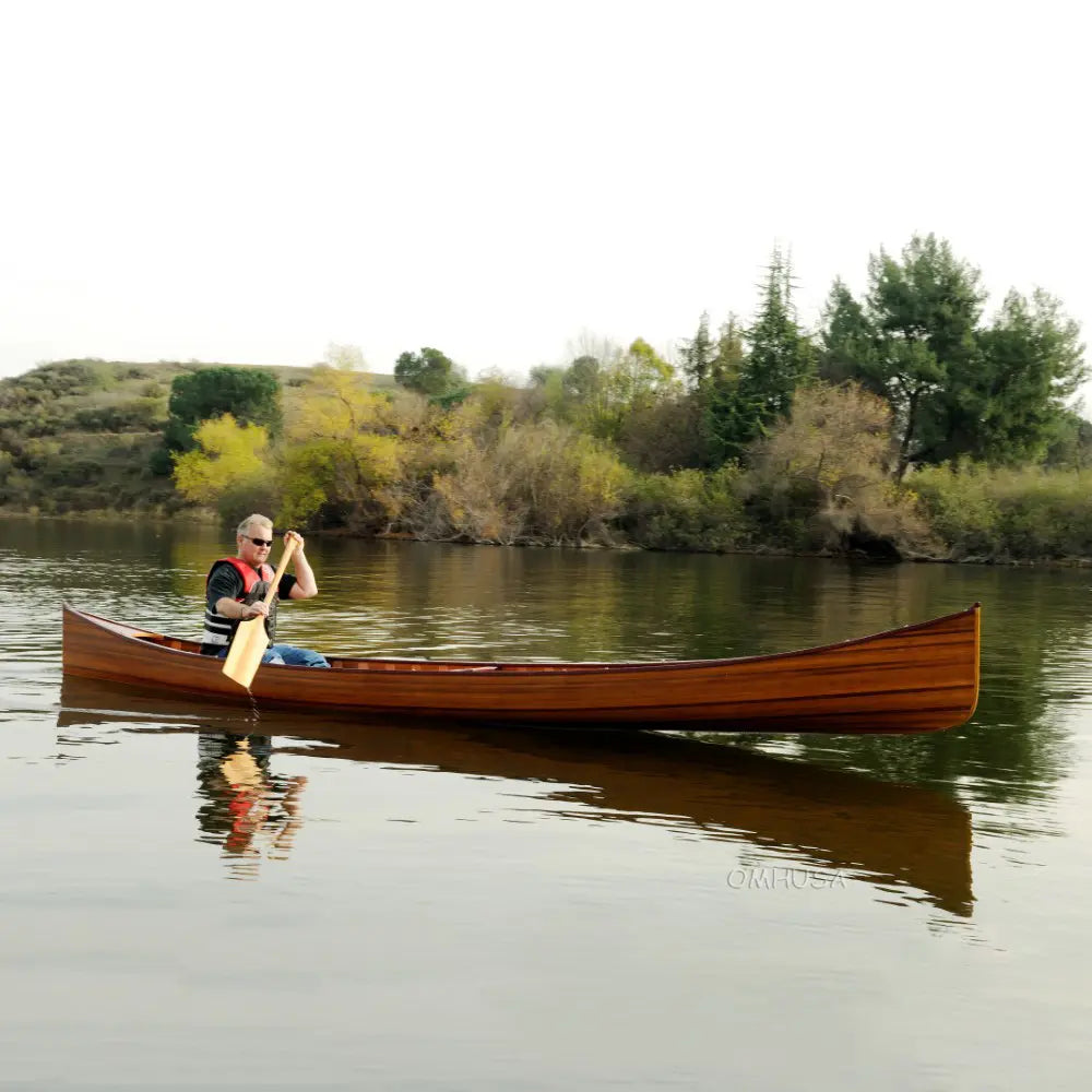 Wooden Canoe with Ribs 16