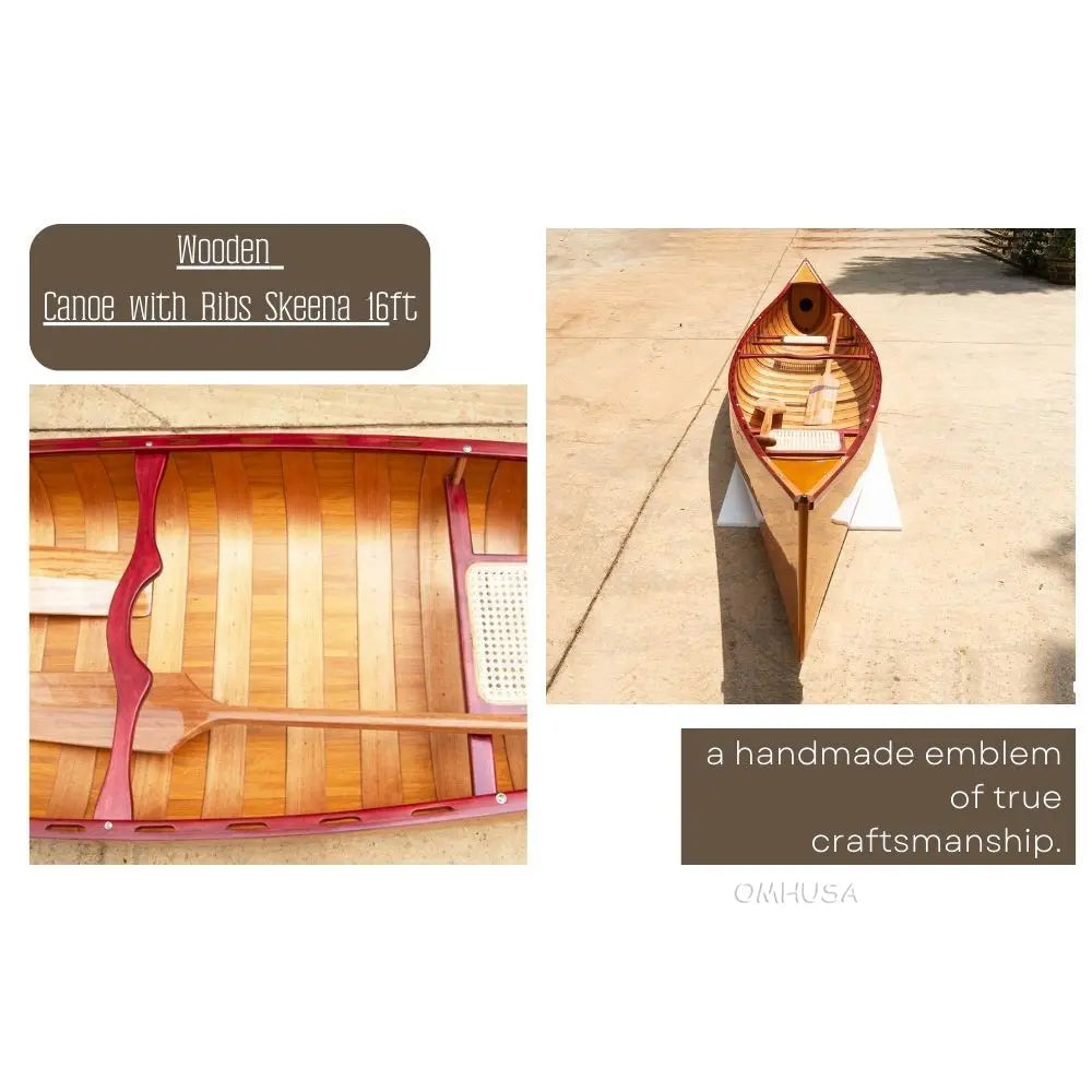 Wooden Canoe with Ribs 16
