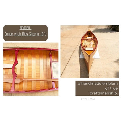 Wooden Canoe with Ribs 16