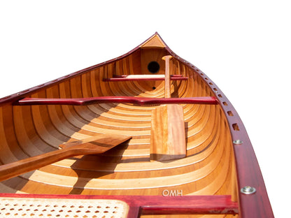 Wooden Canoe with Ribs 16 Mahogany