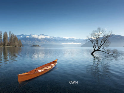 Wooden Canoe with Ribs 16 Mahogany
