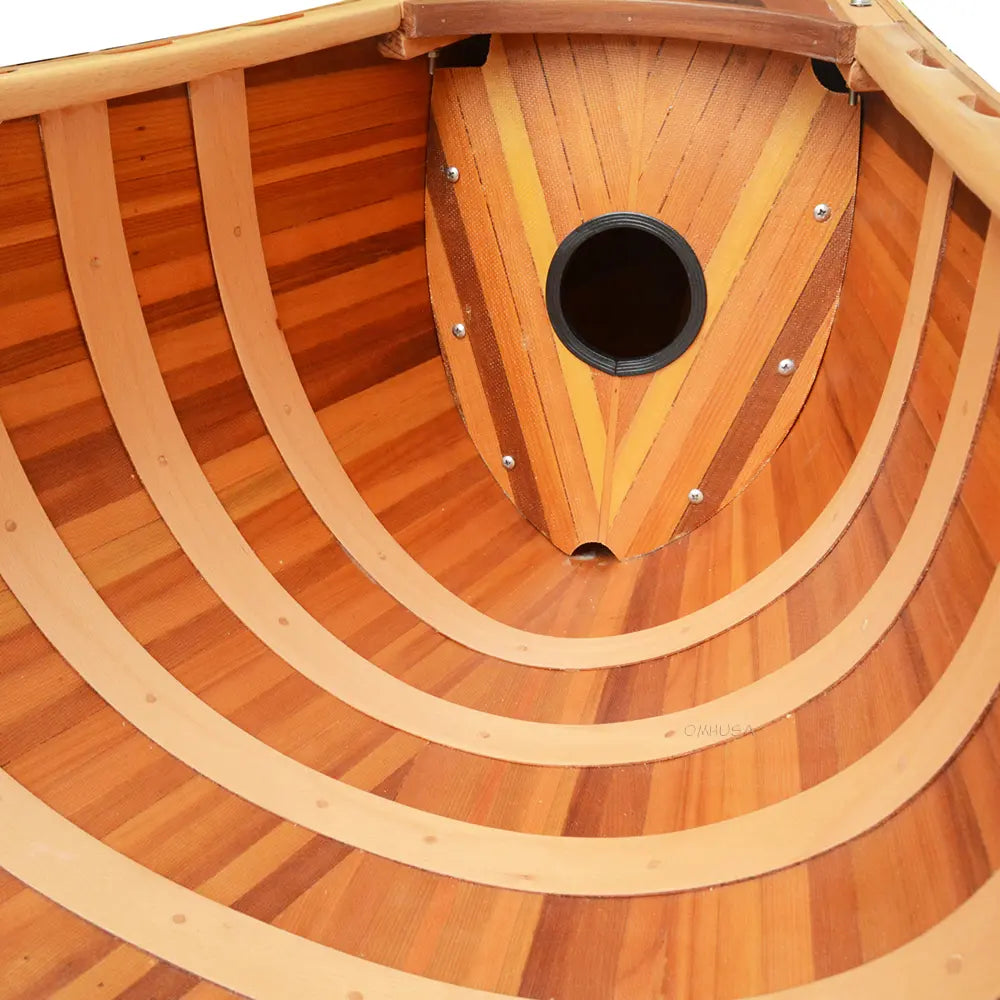 Wooden Canoe With Ribs Curved Bow Matte Finish 10 ft Display-Only