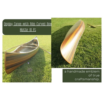 Wooden Canoe With Ribs Curved Bow Matte Finish 10 ft Display-Only
