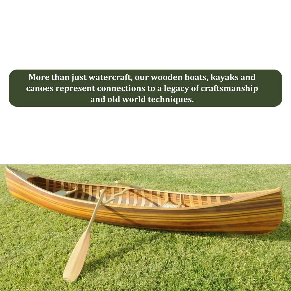 Wooden Canoe With Ribs Curved Bow Matte Finish 10 ft Display-Only