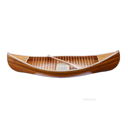 Wooden Canoe With Ribs Matte Finish 6 ft Display-Only