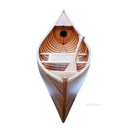 Wooden Canoe With Ribs Matte Finish 6 ft Display-Only