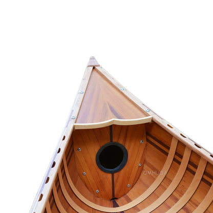Wooden Canoe With Ribs Matte Finish 6 ft Display-Only