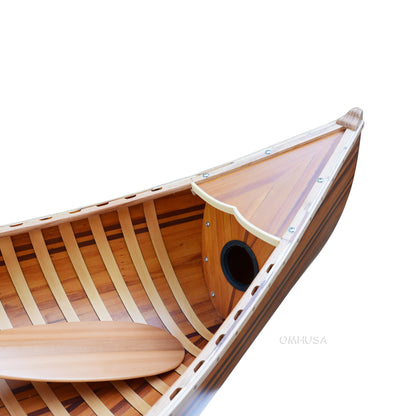 Wooden Canoe With Ribs Matte Finish 6 ft Display-Only