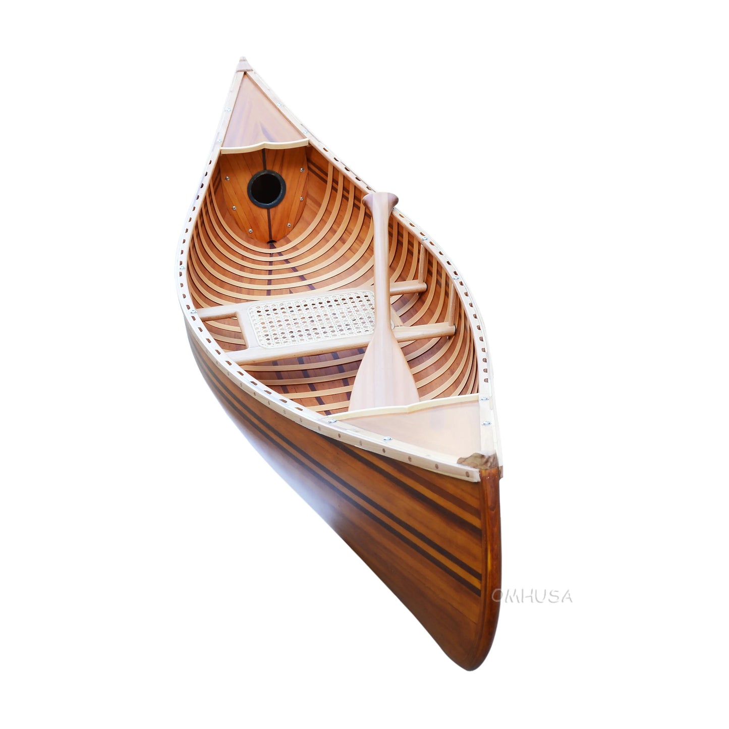 Wooden Canoe With Ribs Matte Finish 6 ft Display-Only
