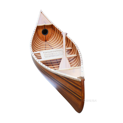 Wooden Canoe With Ribs Matte Finish 6 ft Display-Only