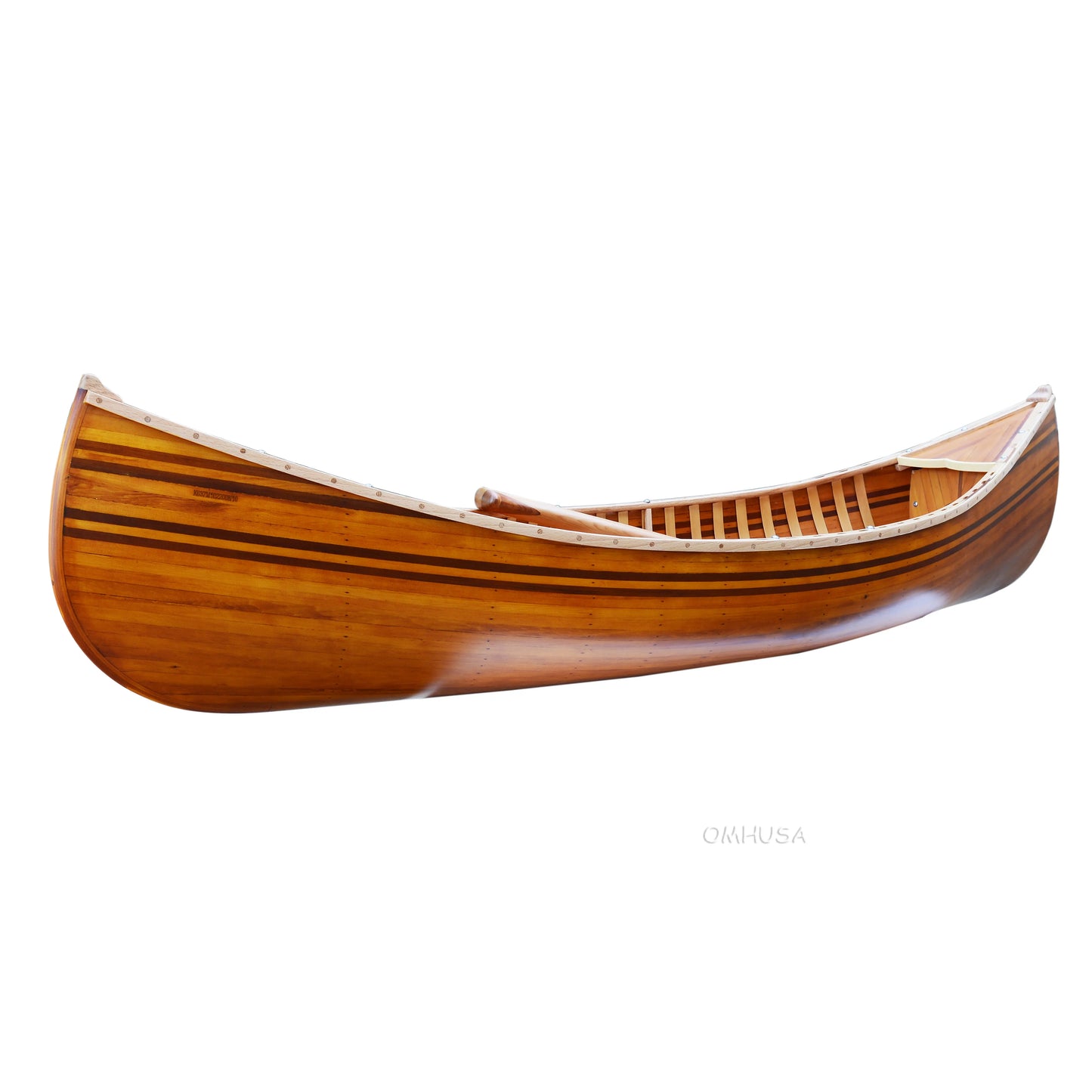Wooden Canoe With Ribs Matte Finish 6 ft Display-Only
