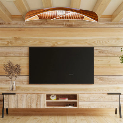 Wooden Canoe With Ribs Matte Finish 6 ft Display-Only