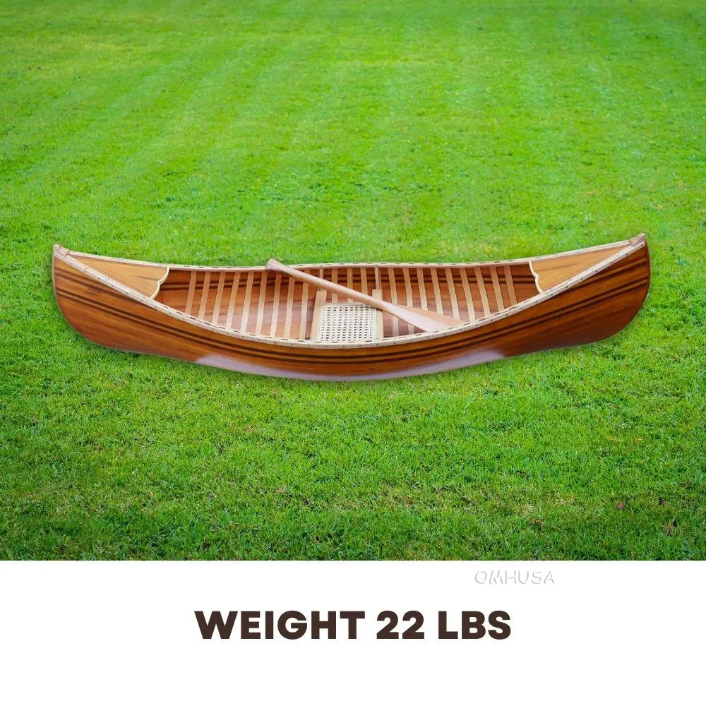 Wooden Canoe With Ribs Matte Finish 6 ft Display-Only