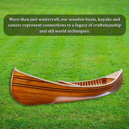 Wooden Canoe With Ribs Matte Finish 6 ft Display-Only