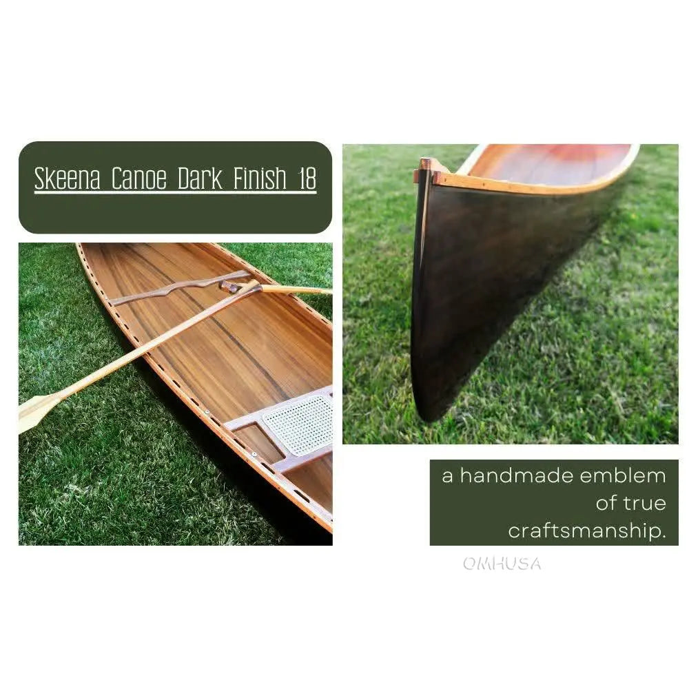 Wooden Canoe Dark Stained Finish 18 ft