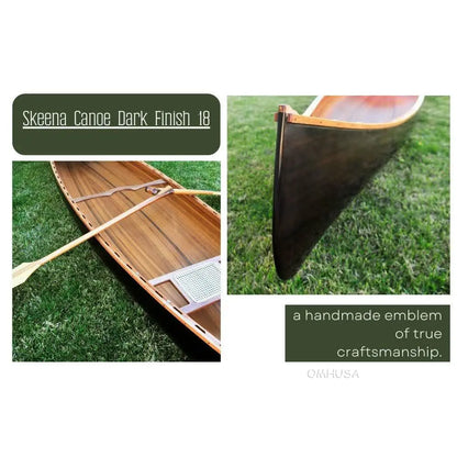 Wooden Canoe Dark Stained Finish 18 ft