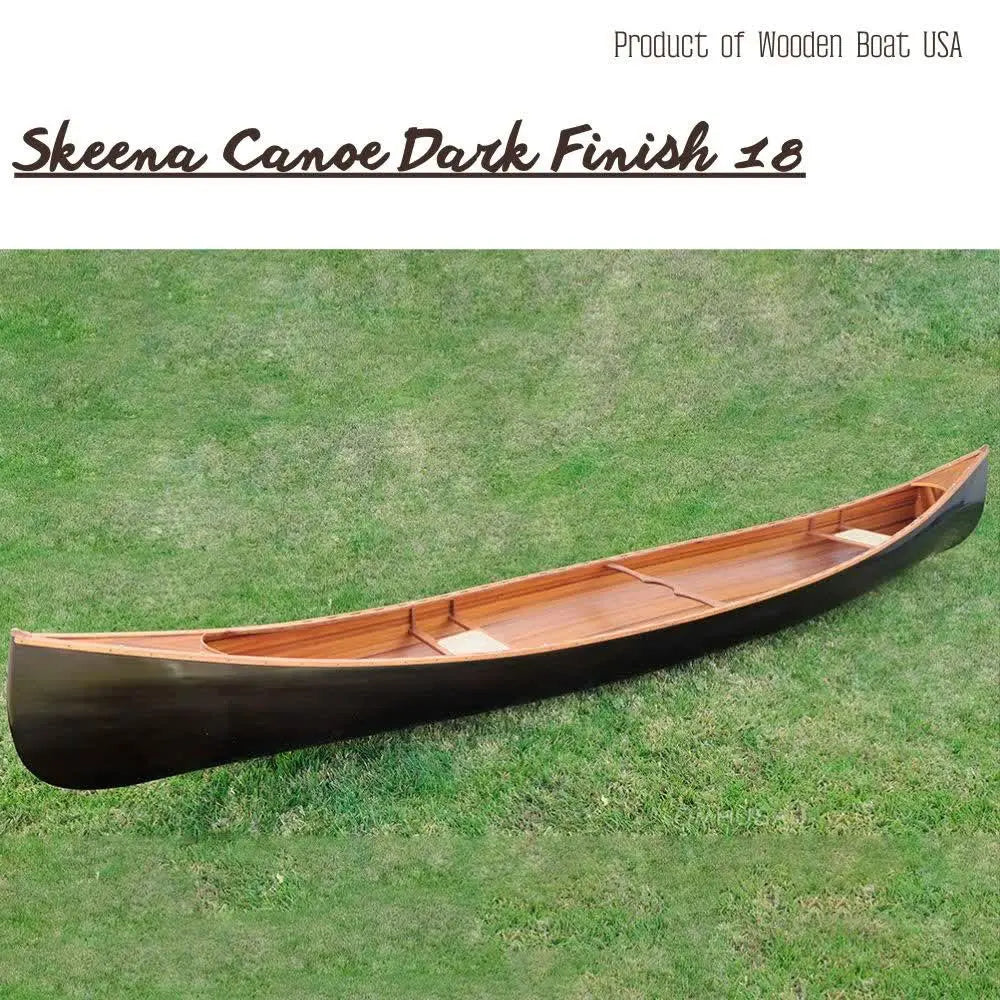 Wooden Canoe Dark Stained Finish 18 ft