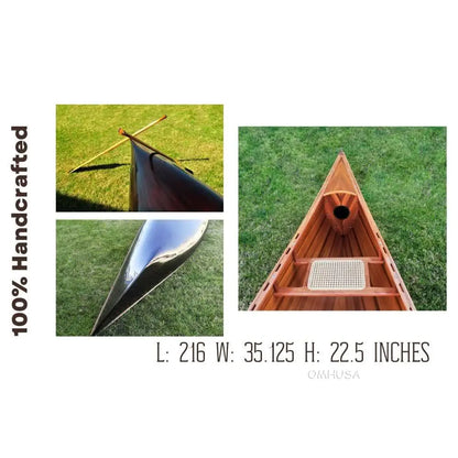 Wooden Canoe Dark Stained Finish 18 ft
