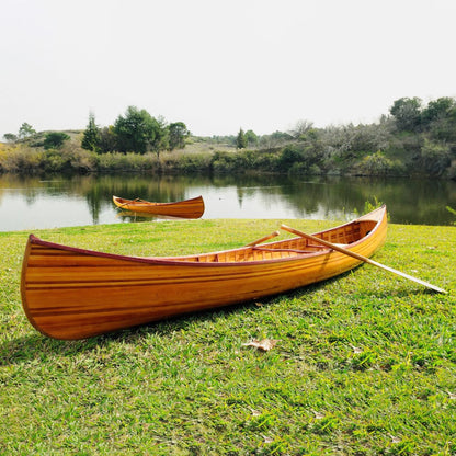 Wooden Canoe With Ribs Curved Bow 12 ft