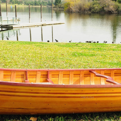 Wooden Canoe With Ribs Curved Bow 12 ft