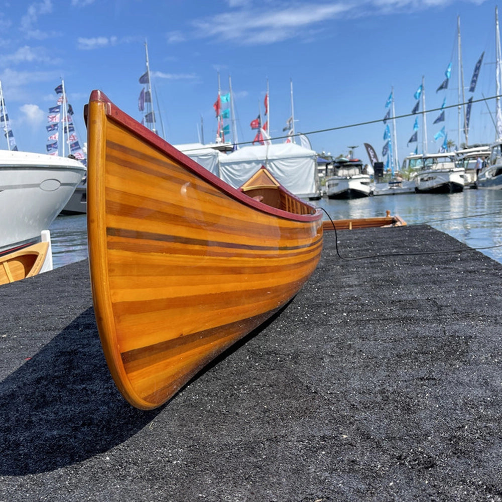 Wooden Canoe With Ribs Curved Bow 12 ft