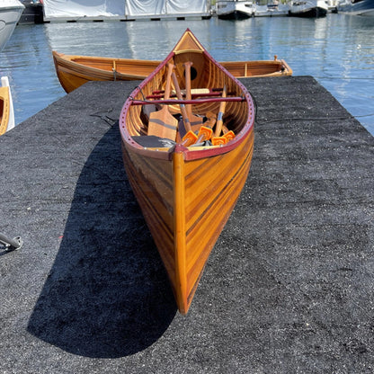 Wooden Canoe With Ribs Curved Bow 12 ft