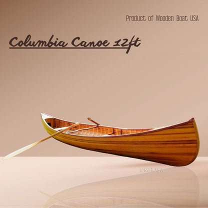 Wooden Canoe With Ribs Curved Bow 12 ft