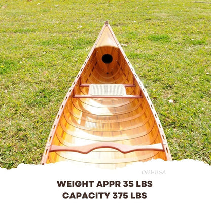 Wooden Canoe With Ribs Curved Bow 12 ft