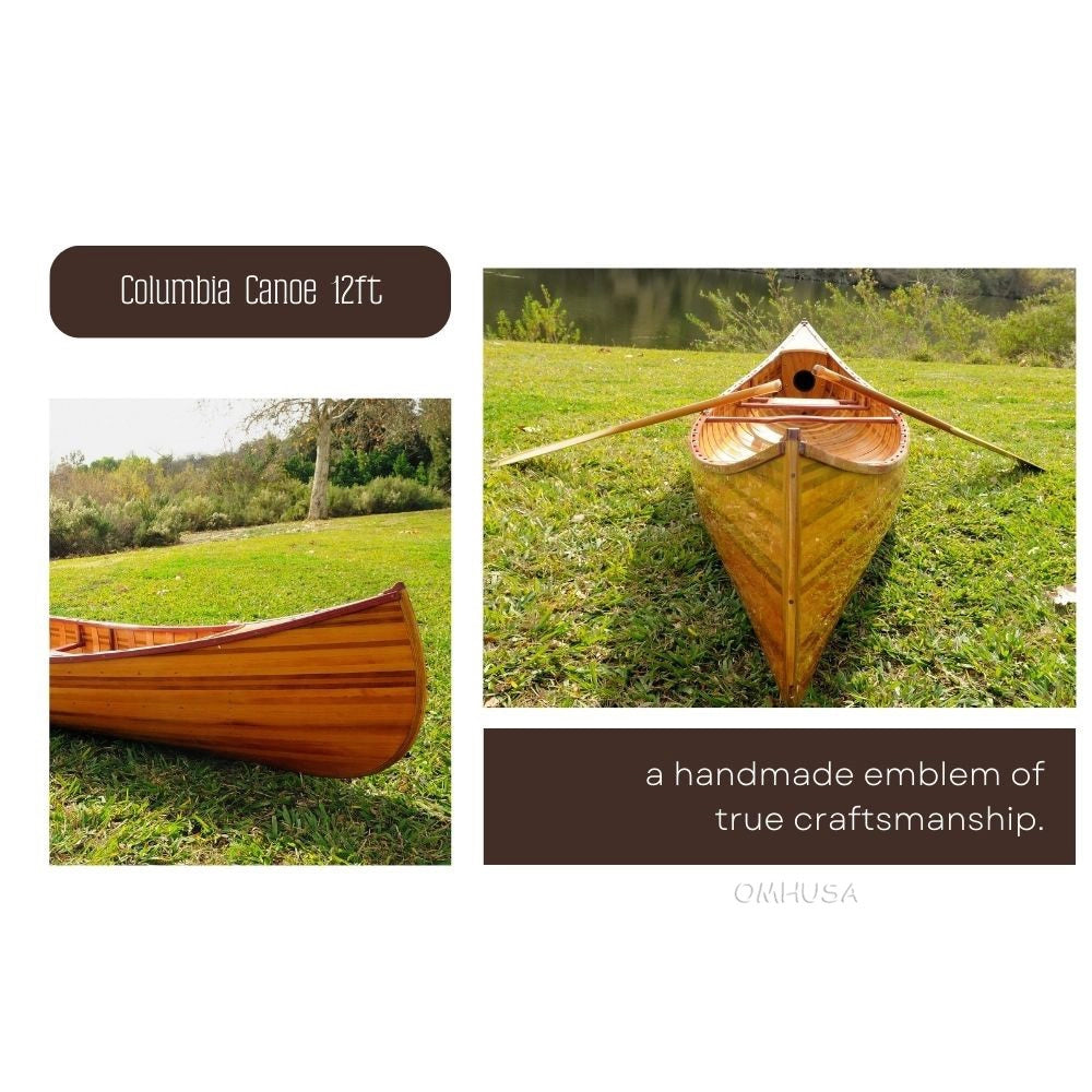 Wooden Canoe With Ribs Curved Bow 12 ft