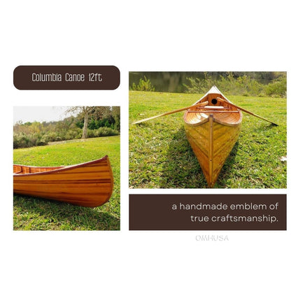 Wooden Canoe With Ribs Curved Bow 12 ft