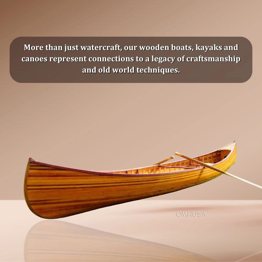 Wooden Canoe With Ribs Curved Bow 12 ft