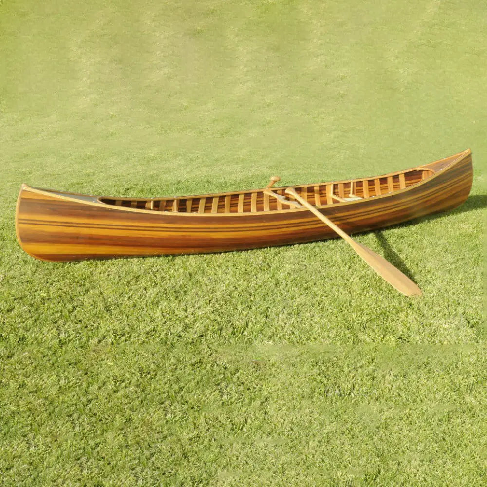 Wooden Canoe With Ribs Curved Bow Matte Finish 12ft