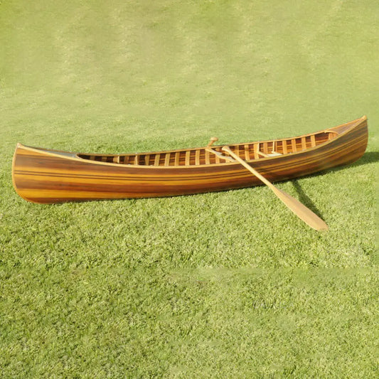 Canoë en bois avec membrures Proue incurvée Fini mat 3,65 m